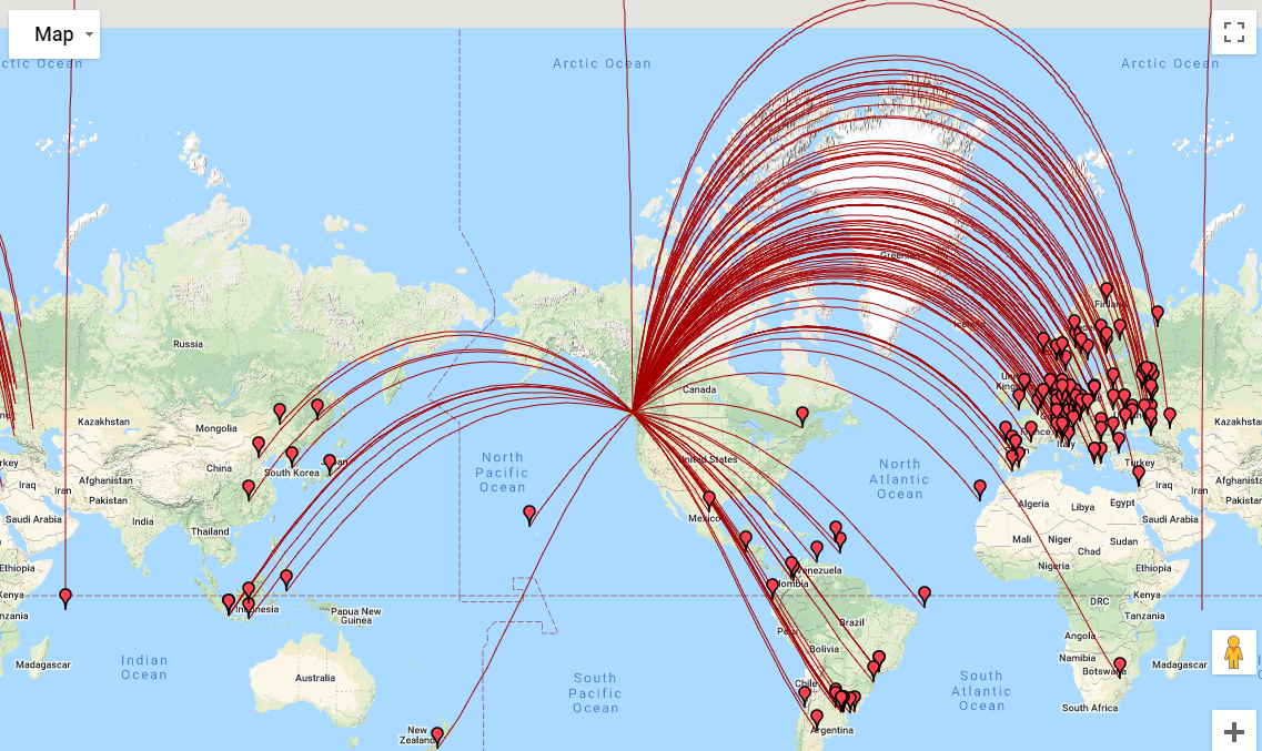 Some communication paths from VA7QI.